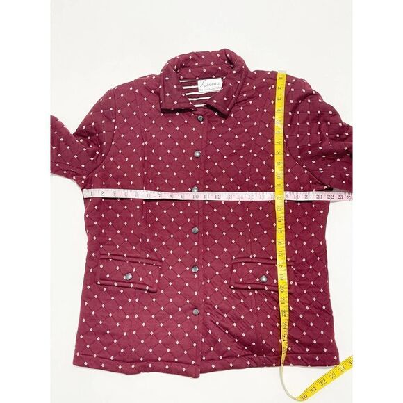 Línea Louis Dell’Olio Polka Dot Quilted Jacket Zip Up Buttons Red XL Extra Large - Picture 8 of 13